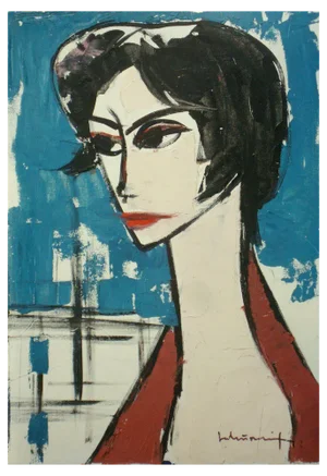 Laimdots Murnieks, Actress, Oil on Cardboard