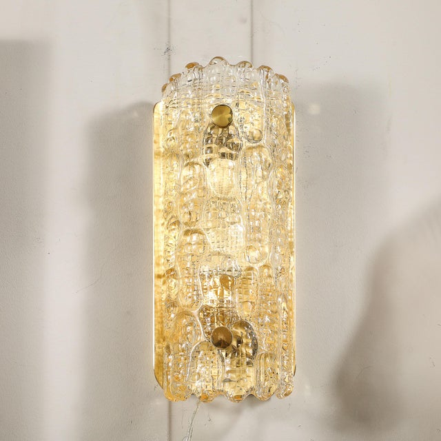 Pair of Mid-Century Mottled Honey Glass Sconces by Carl Fagerlund for Orrefors For Sale - Image 12 of 12