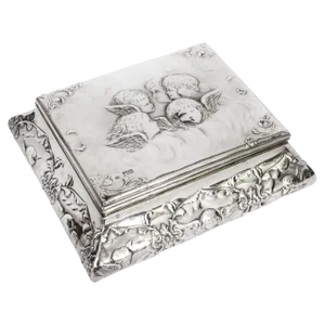 Antique Victorian Sterling Silver Casket by William Comyns & Sons, 1890s