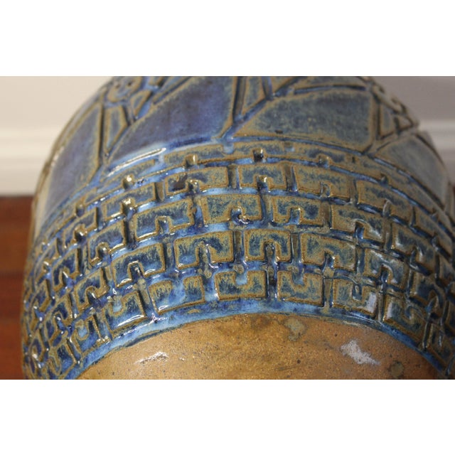 Ceramic 1990s Large Studio Pottery Floor Vase by California Artist Jacqueline Biaggi For Sale - Image 7 of 10