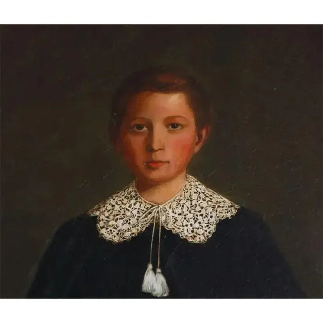 Portraiture Antique Portrait of Noble Boy, 19th Century For Sale - Image 3 of 7