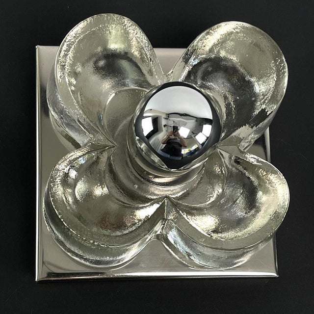 Glass Model 88159 Wall and Ceiling Light attributed to Simon & Scgelle for Sische, 1960s For Sale - Image 3 of 11