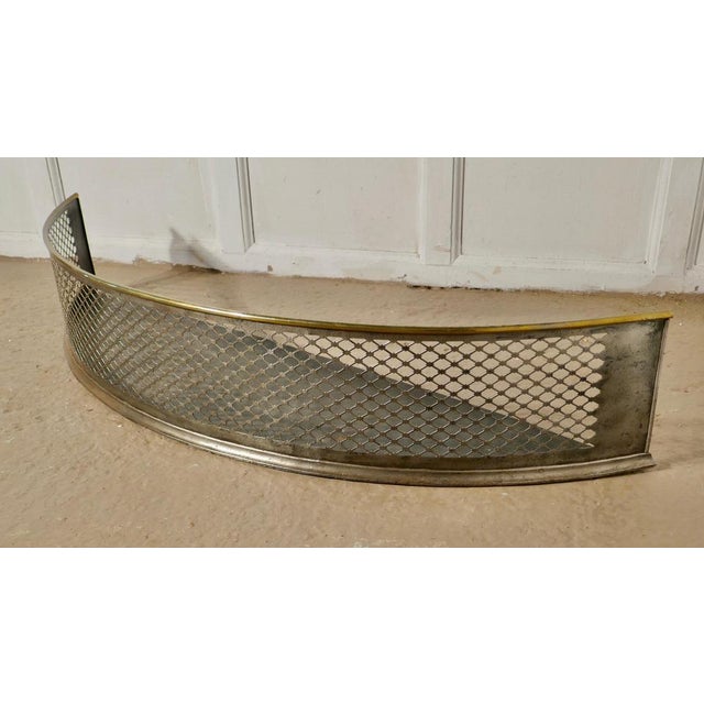Victorian Demi-Lune Curved Brass and Iron Fender, 1890s For Sale - Image 3 of 6
