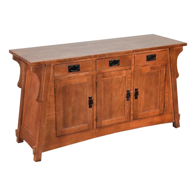 Mission Oak Crofter Console Cabinet - 55" Micheals Cherry For Sale