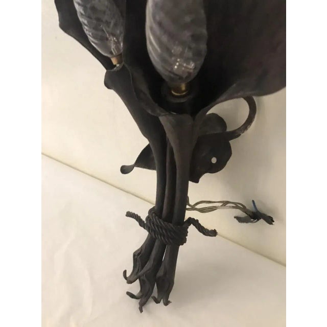 Antique Wrought Iron Sconce For Sale - Image 9 of 10