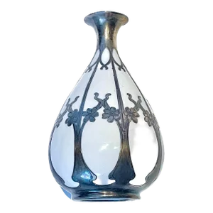 Antique Lenox Art Nouveau Silver Overlay Vase