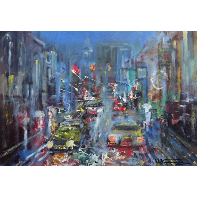 Paper Night City, Oil on Cardboard, 2000s For Sale - Image 7 of 7