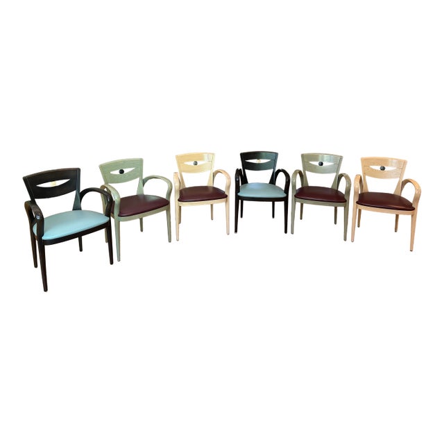 Set of 6 DeTriana Dining Armchairs by Perry King & Santiago Miranda for Atelier International, Italy, 1993 For Sale