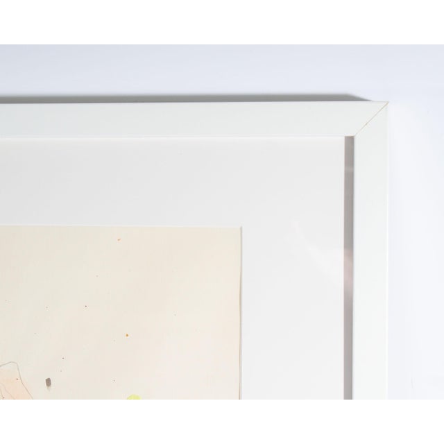 Paper Abstract Mixed Media Painting of Figures by Walter Sorge For Sale - Image 7 of 9