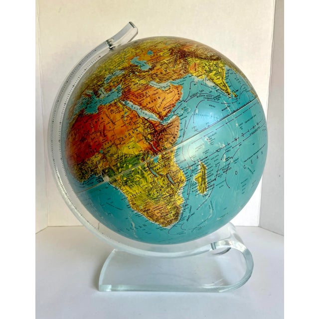 1990's Modern Replogle Globe With Lucite Base For Sale - Image 13 of 13