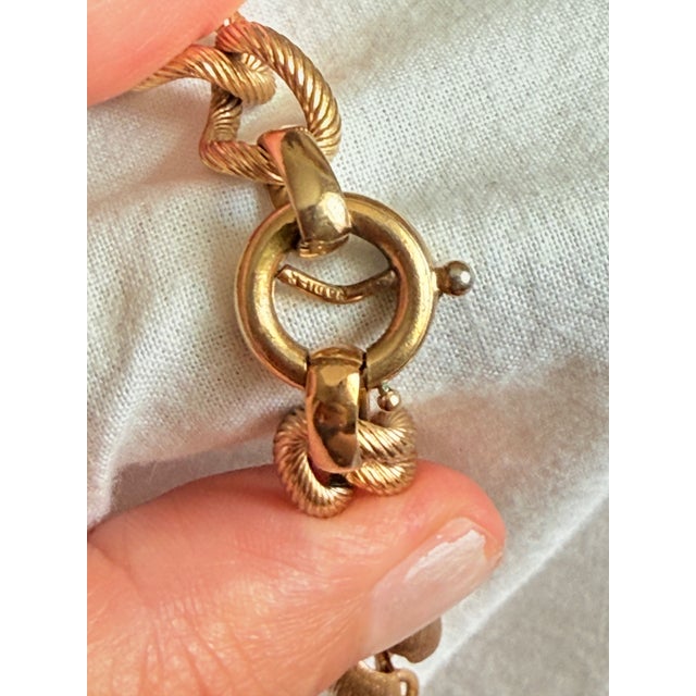 Vintage 1970s Napier Gold Tone Brushed Station Chain Necklace For Sale - Image 11 of 12