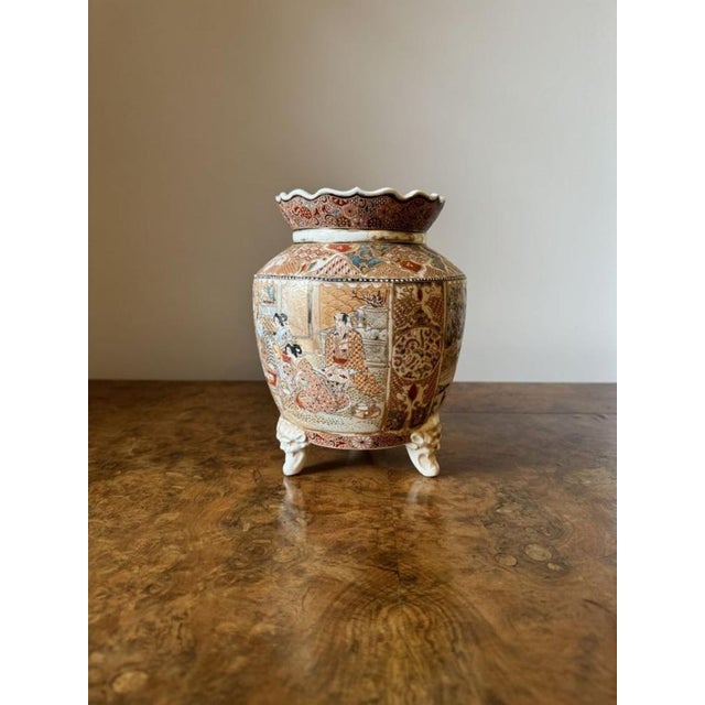Antique Japanese Satsuma Jardiniere, 1900 For Sale - Image 3 of 7