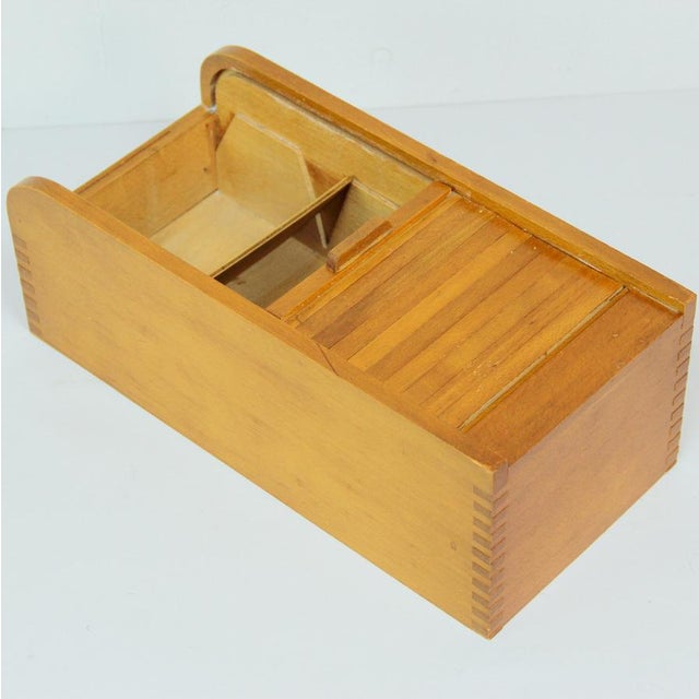 Wooden Tabletop Filing Cabinet, 1940s For Sale - Image 6 of 7