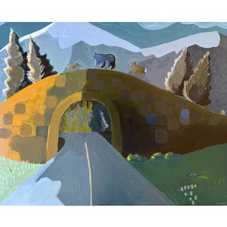 "Happy Animals" Painting of Wildlife Crossing by LWren Walraven For Sale