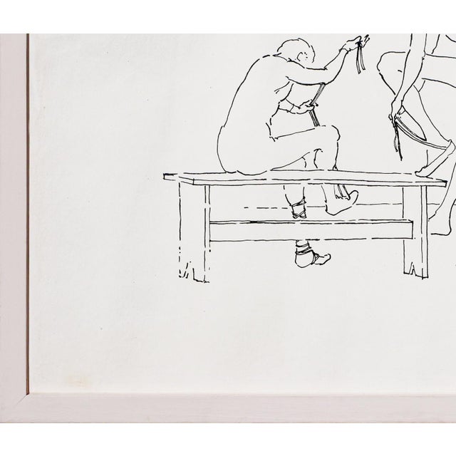 Drawing/Sketching Materials William Anzalone Black and White Abstract Figurative Drawing of Nude Female, 20th Century For Sale - Image 7 of 12