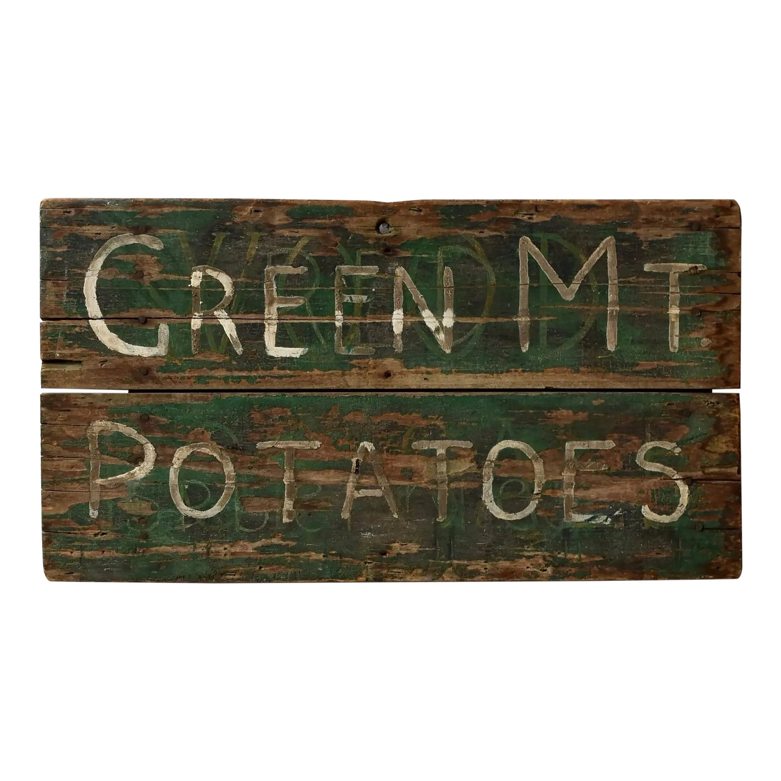Vintage Green Mt Potatoes Hand Painted Two-Board Sign, Circa 1930s ...