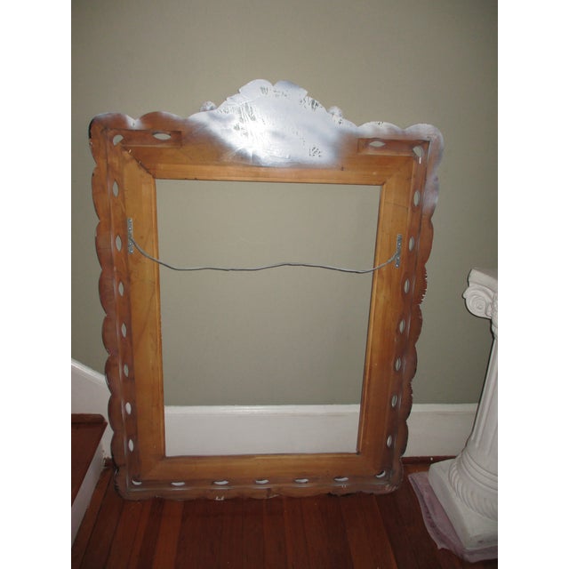 White Vintage French Country White Wood Hand Carved With Flowers Picture Frame For Sale - Image 8 of 8