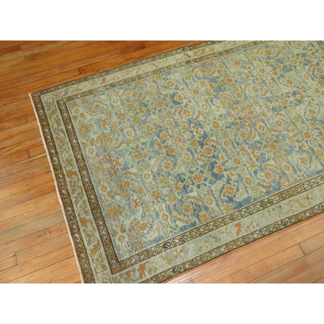 Early 20th Century Powder Blue Malayer, 4'3'' X 6'8'' For Sale In New York - Image 6 of 7