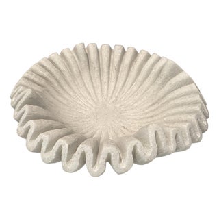 Alabaster Bowl in Ribbon Design For Sale