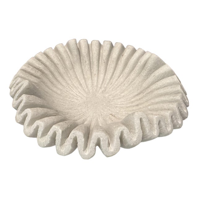 Alabaster Bowl in Ribbon Design For Sale