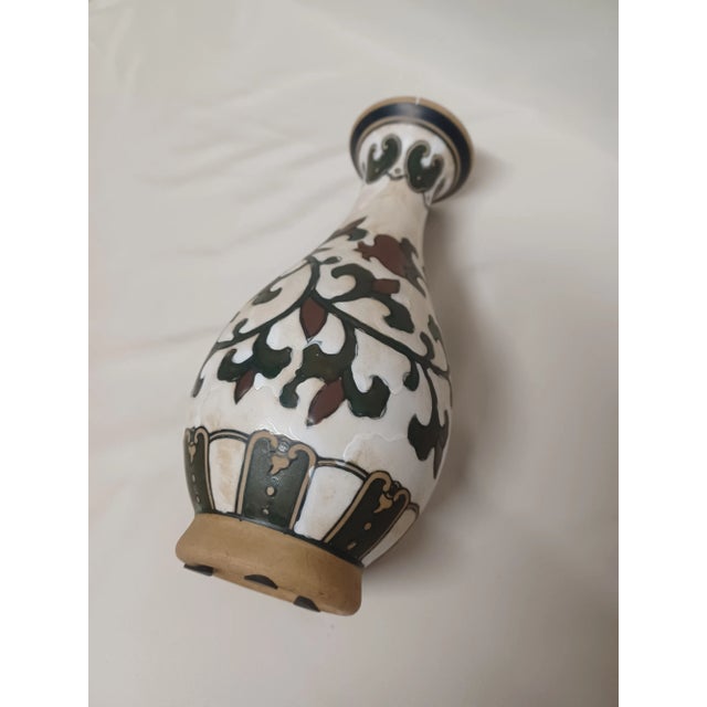 Ceramic Vintage Asian Painted Vase For Sale - Image 7 of 8