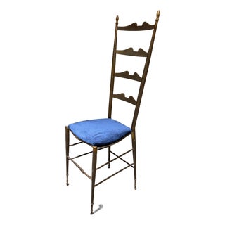 Vintage Italian Brass Chiavari Ladderback Chair Italy For Sale