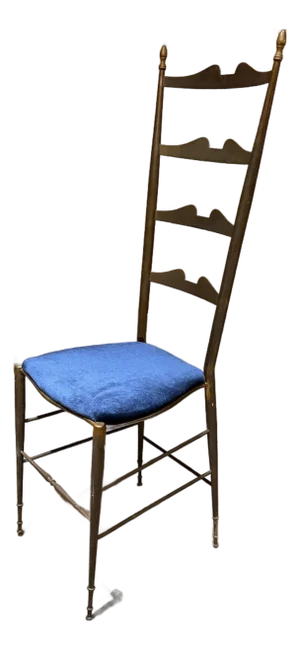 Vintage Italian Brass Chiavari Ladderback Chair Italy