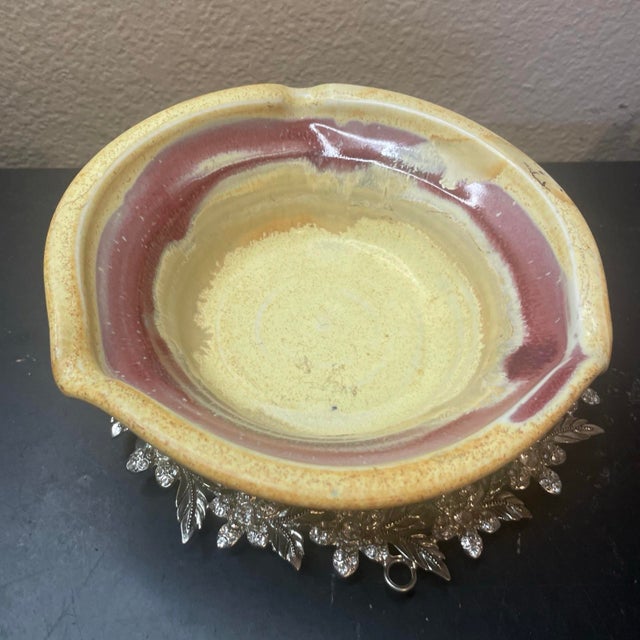 American 1970s Gorgeous Signed Stone Bridge Pottery Drip Glaze 7” Stoneware Bowl For Sale - Image 3 of 8