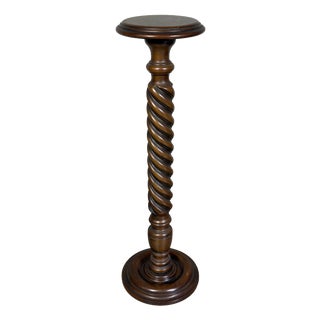 Vintage Wooden Pedestal from Artigianato Italiano, 1960s For Sale