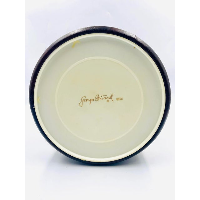 Vintage Georges Briard Coffee-Colored Faux Leather & Golden Accented Ice Bucket For Sale In Los Angeles - Image 6 of 12