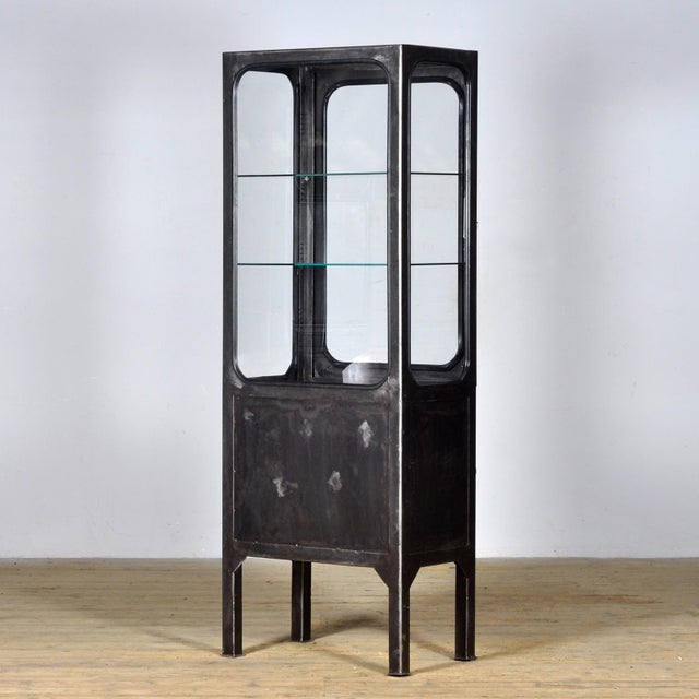 Vintage Iron and Glass Display Cabinet, 1970s For Sale - Image 10 of 11