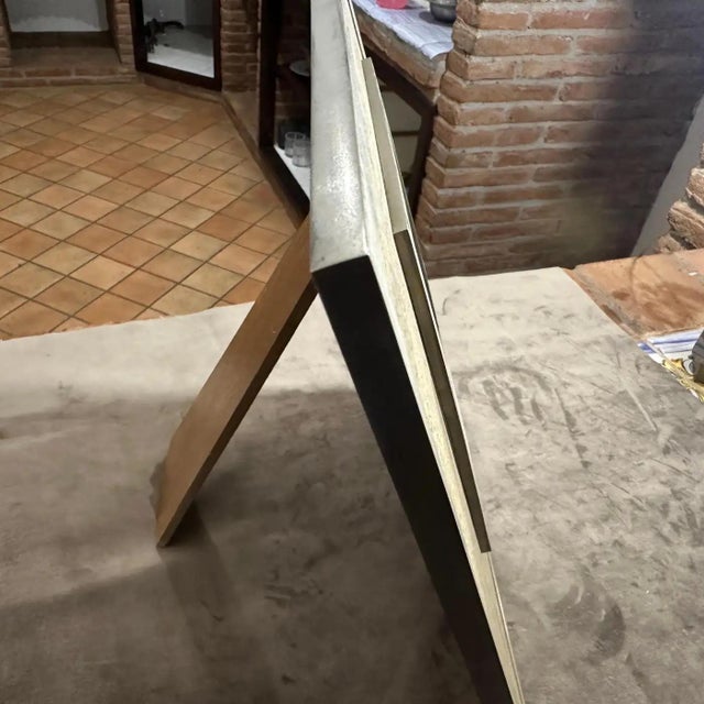 Silver 1970s Mid-Century Modern Silver Plated and Cork Picture Frame by F. A. Botta For Sale - Image 8 of 12