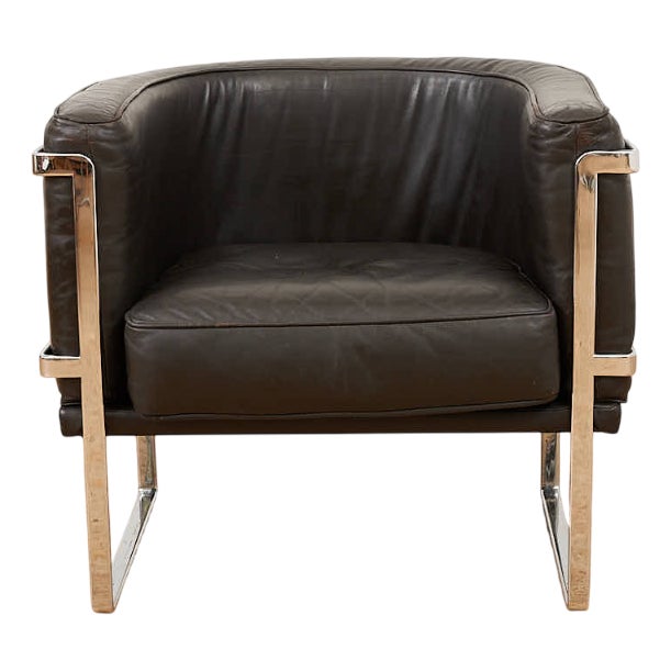D61 Armchair in Dark Brown Leather by Willy Boesiger for Luigi Sormani, 1966 For Sale
