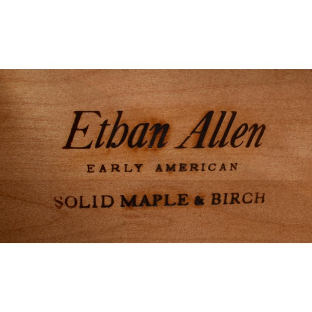 Vintage Ethan Allen Heirloom Nutmeg Maple 7 Drawer Chest on Chest Tall Dresser For Sale - Image 14 of 17