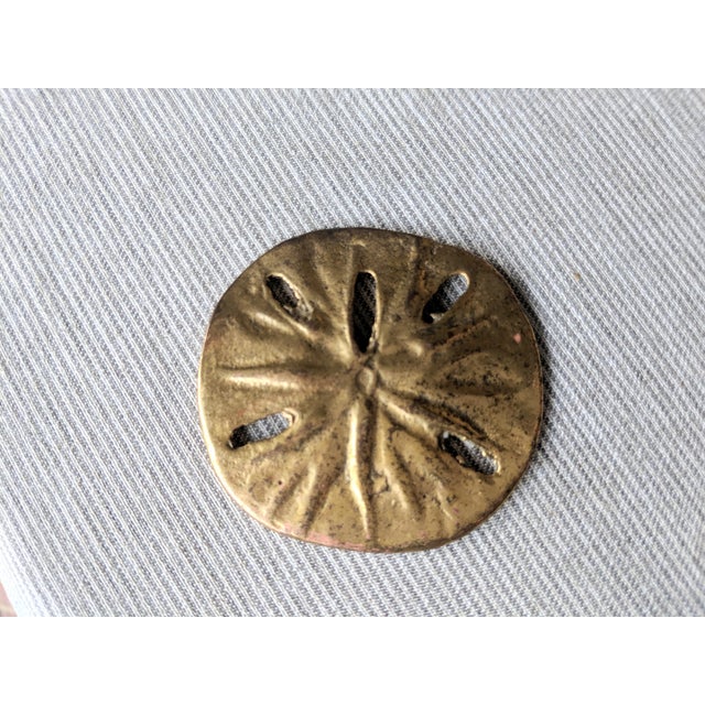 Vintage Coastal Brass Sand Dollar Paper Weight / Decorative Object For Sale - Image 4 of 7