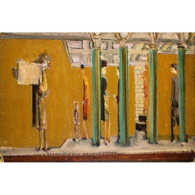 An excellent poster after oil on canvas painting "Untitled (Subway)" (circa 1937) by Mark Rothko. Printed on high quality...