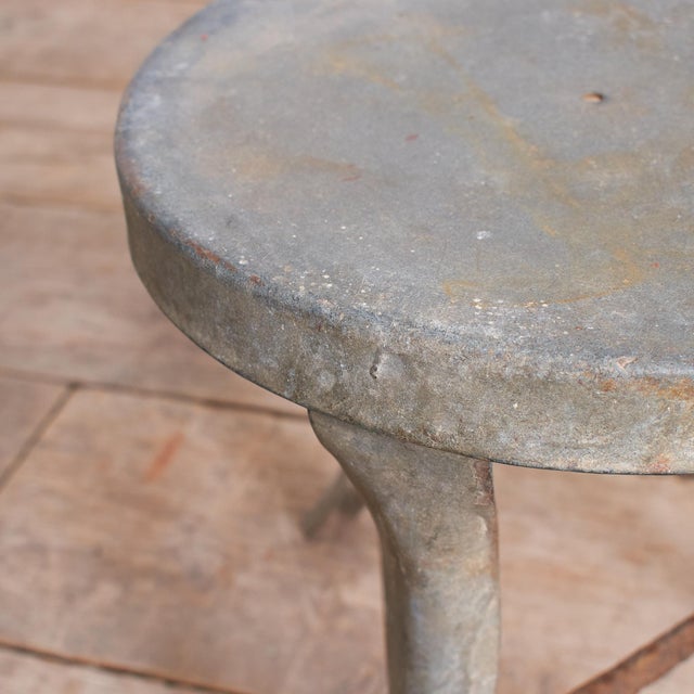 Antique Galvanised Milking Stool For Sale - Image 3 of 7