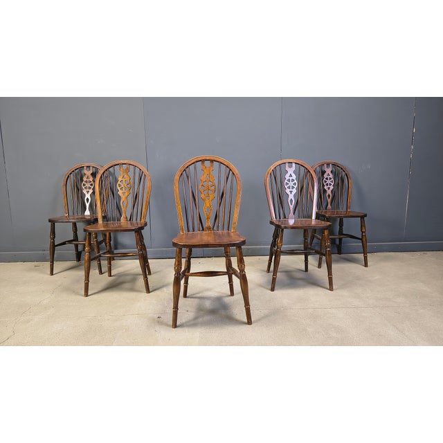 Vintage Dining Chairs from Ercol, 1950s, Set of 5 For Sale - Image 9 of 11
