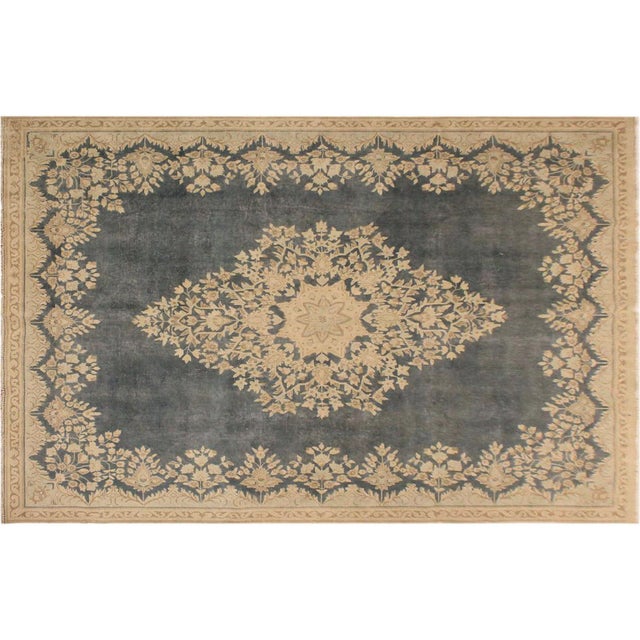 Boho Chic Vintage 1990's Gray/Beige Wool Rug - 7'6'' X 10'1'' For Sale - Image 10 of 10