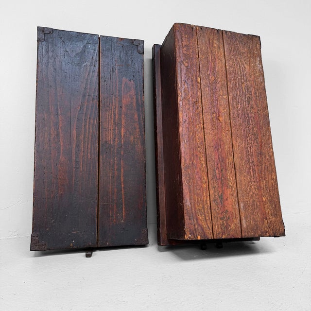 Antique Early Meiji Japanese Storage Chest with Lid and Wrought Iron For Sale - Image 11 of 14