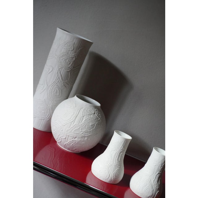 Vintage German Vases in Biscuit Porcelain from AK Kaiser, 1960s, Set of 4 For Sale - Image 3 of 10