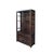 Traditional Vintage Dark Brown Oriental Treasure Glass Doors Display Curio Stack Cabinet For Sale - Image 3 of 12
