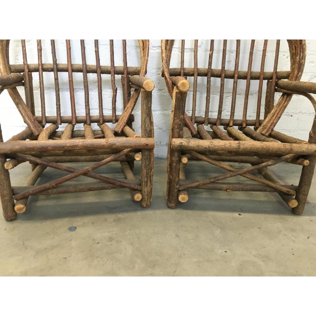 Wood Children's Vintage Adirondack Chairs- a Pair For Sale - Image 7 of 9