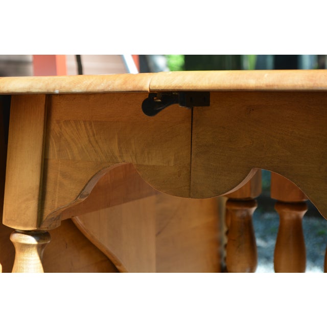 Vintage Watertown Slide Mid Century Maple Wood Extending Drop Leaf Dining Table W/ 3 Leaves For Sale - Image 13 of 15