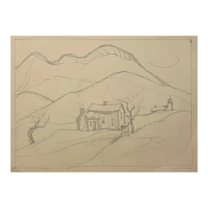 1940s Norman Kent Mountain Farm Drawing