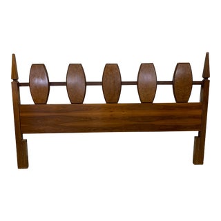Mid 20th Century Young Furniture Company Mid Century Modern Walnut With Burl Wood King Headboard For Sale