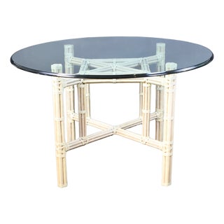 Late 20th Century Blonde McGuire Style Dining Table For Sale
