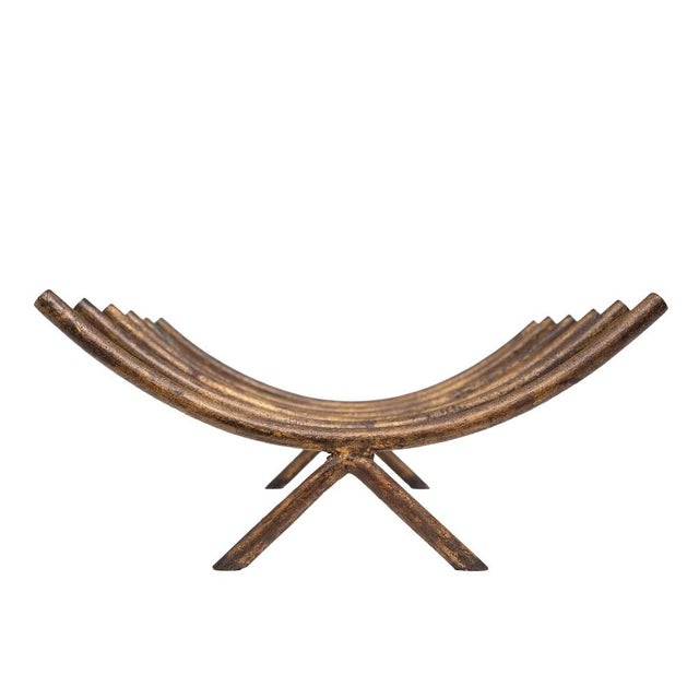 1960s Forced Iron Stand Fireplace Log Fire Holder by George Nelson for Howard Miller, 1960s For Sale - Image 5 of 10