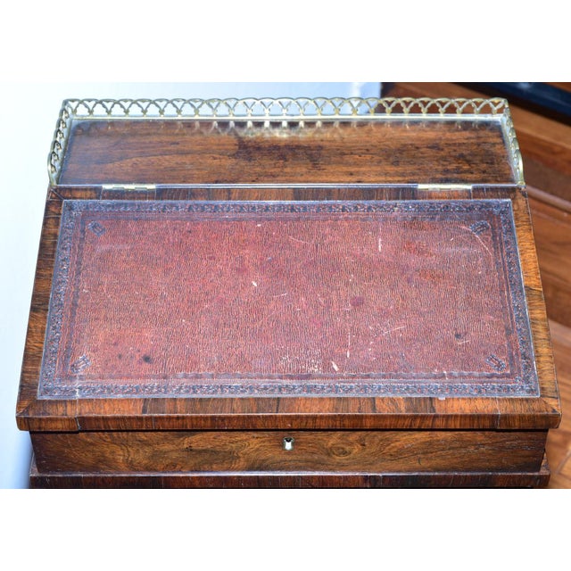 Brown Rosewood Irish Davenport Desk Signed Williams & Gibton of Dublin, Circa 1835 For Sale - Image 8 of 12