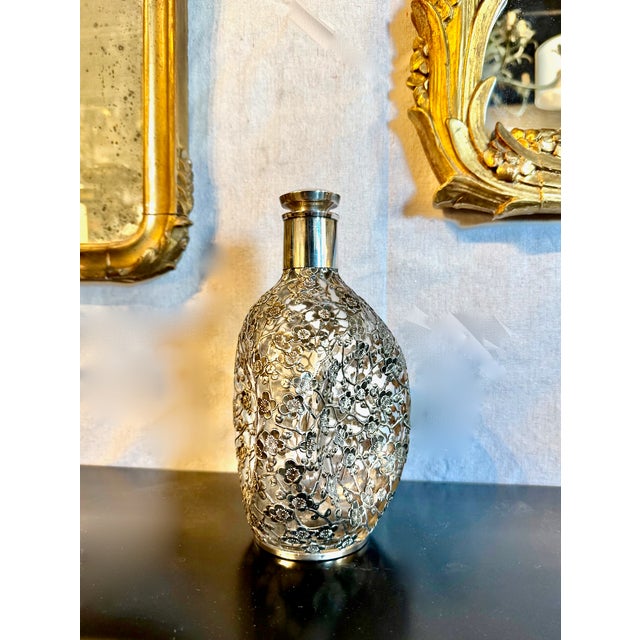 Early 20th Century Chinese Export Silver Overlay Decanter For Sale - Image 5 of 9